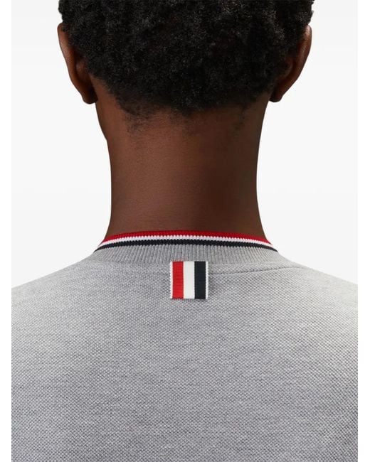 Thom Browne Gray Rwb Tipping Pique T-Shirt