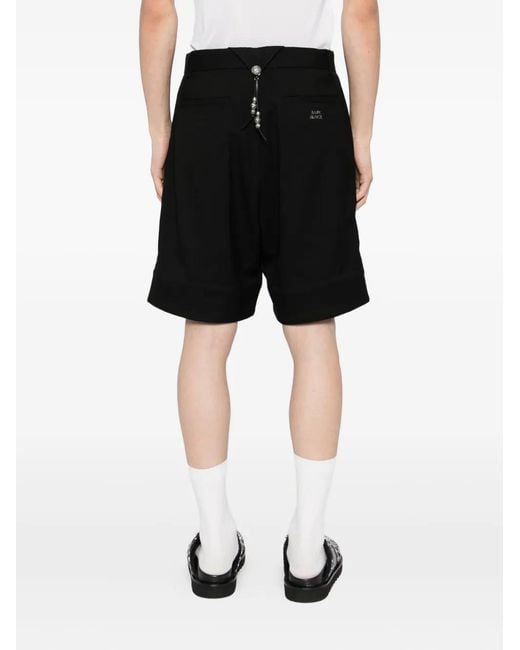 A Bathing Ape Black Embroidered-Logo Shorts for men