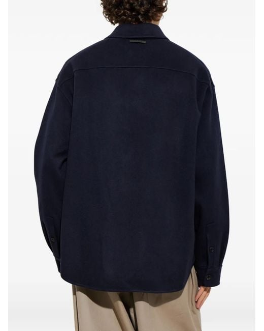 Marni Blue Button-Up Flap-Pocket Coat for men