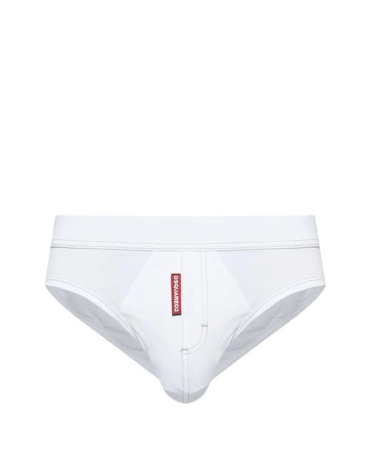DSquared² White Logo-Detail Briefs for men