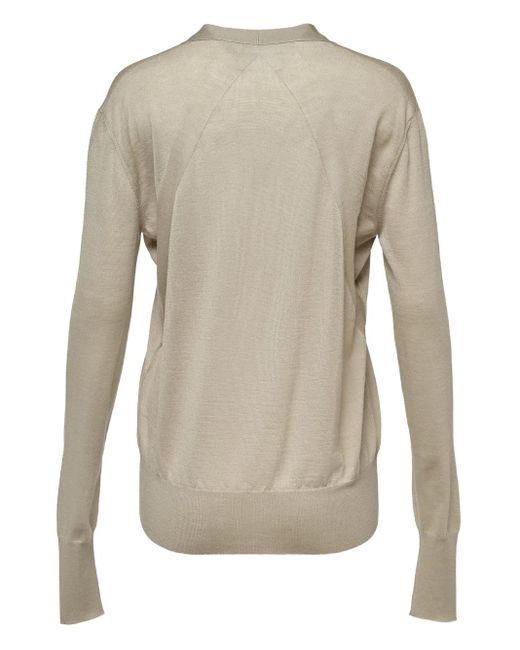Jil Sander Natural Button-Front Cardigan