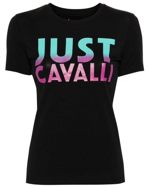 Just Cavalli T-shirt Met Logoprint in het Black