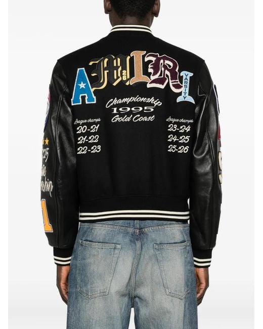 Chaqueta Bómber Con Aplique De Letras Amiri de hombre de color Black