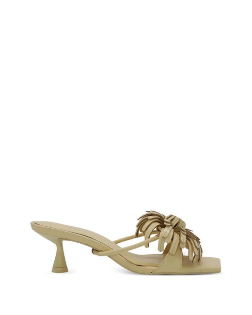 Cult Gaia Metallic Alora Floral-Appliqué Heeled Sandals