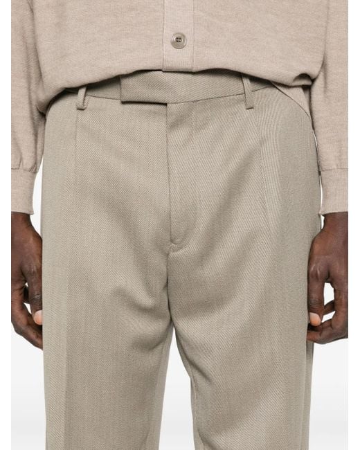メンズ Zegna フロントプリーツ パンツ Gray