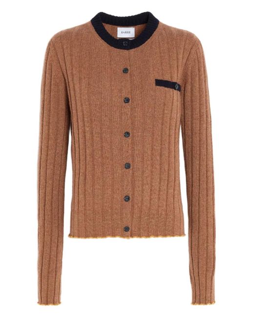 Barrie リブ カーディガン Brown