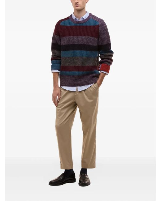 Barbour Blue Striped Wool Sweater for men