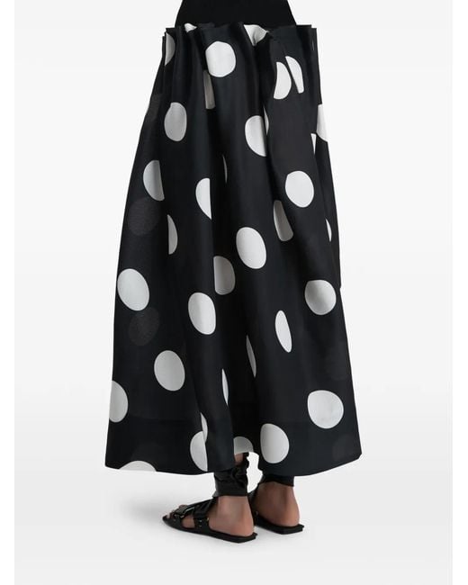 Khaite White Polka-Dot Skirt