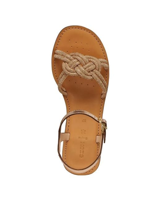 Geox Metallic Maddalusia C Knotted Sandals