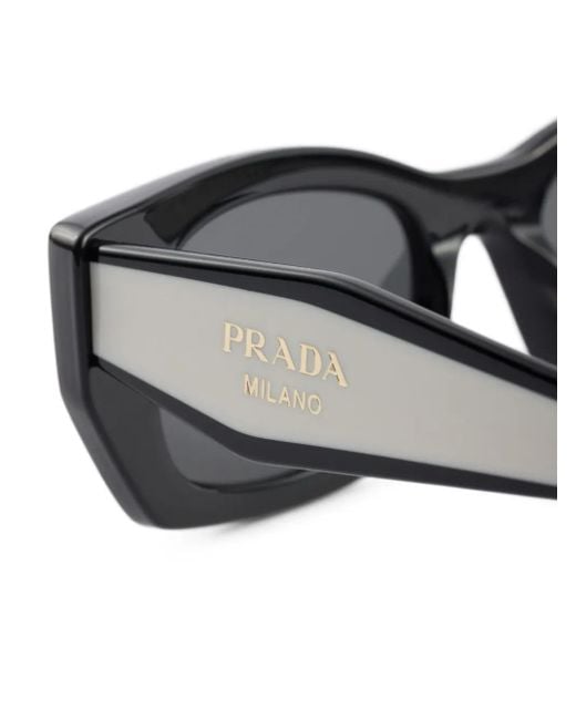 Prada Black Rectangle-Frame Sunglasses
