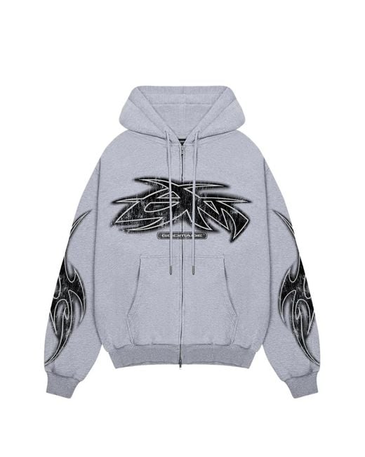 GODMADE Gray Vivid Graphic-Print Hoodie for men