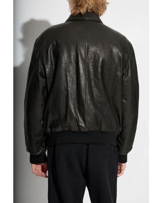 Saint Laurent Black Leather Jacket for men