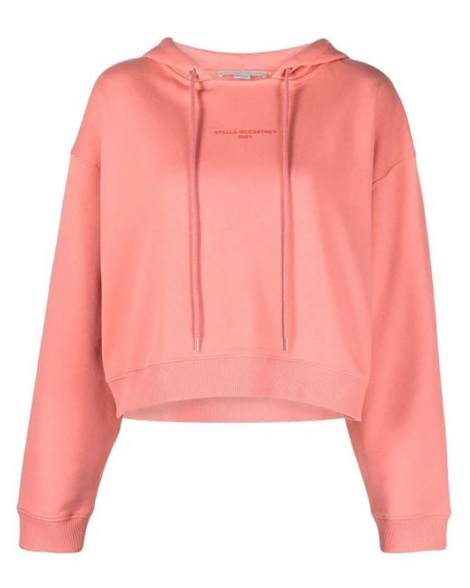 Stella McCartney Pink Logo-Print Drawstring Hoodie