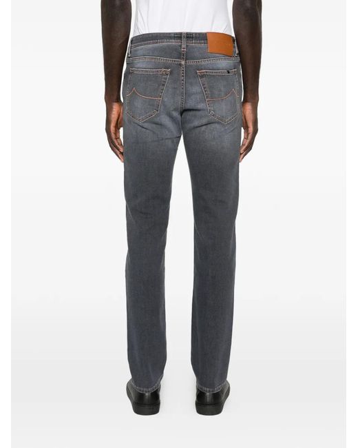 Jacob Cohen Gray Slim-Fit Five-Pocket Jeans for men