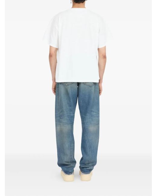 MM6 by Maison Margiela White Graphic-Panelled T-Shirt for men