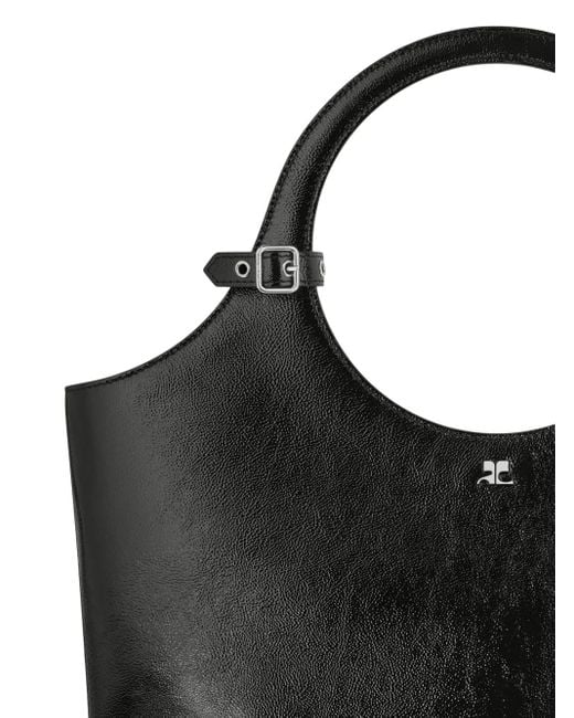 Courreges Black Mittelgroßer Holy Tote Bag Mit Rundem Henkel