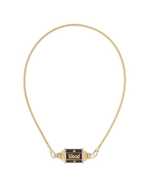Marie Lichtenberg Metallic Collier Knock On Wood Serti De Diamants