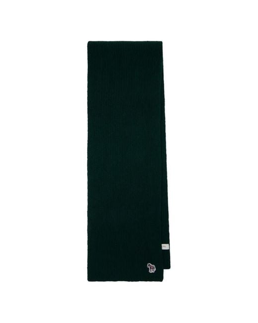 Paul Smith Green Embroidered Wool Scarf for men