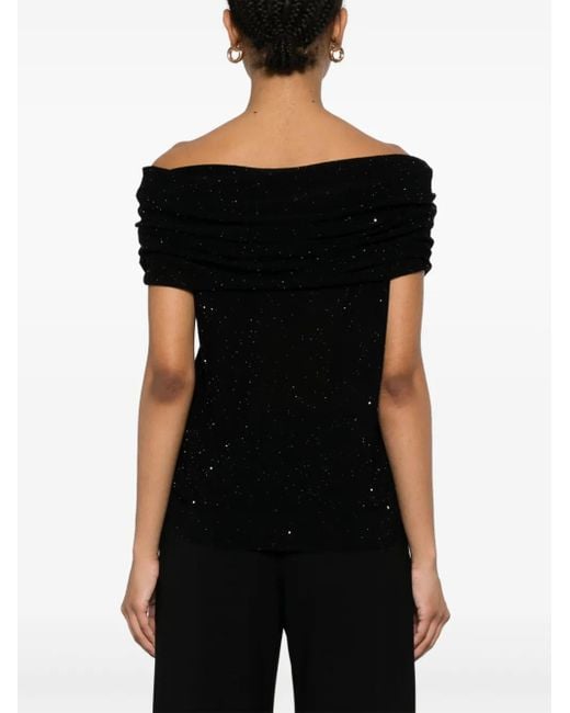 Roberto Collina Black Oberteil Mit Pailletten