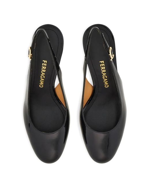 Ferragamo Black Slingback Pumps