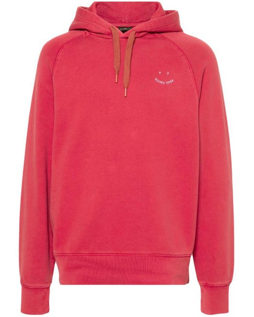 PS by Paul Smith Pink Logo-embroidered Cotton Hoodie for men
