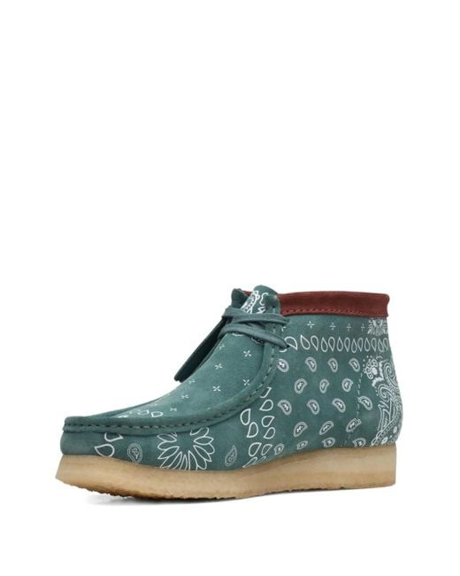 Clarks Blue Wallabee Bandana-Print Desert Boots for men
