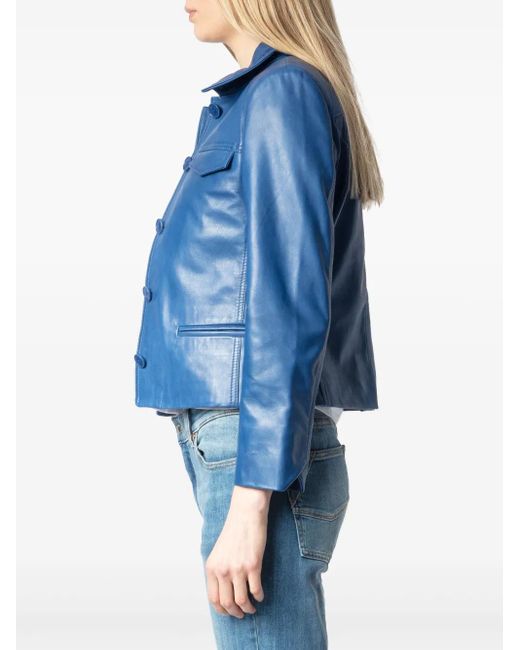 Zadig & Voltaire Blue Klassische Lederjacke
