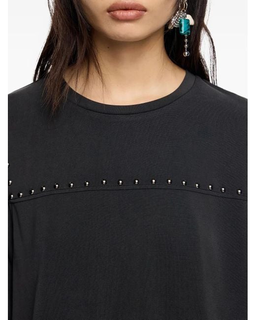Bimba Y Lola Blue Stud-Embellished T-Shirt