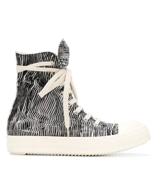 Rick Owens Zebra Print Sneakers in Black | Lyst Rick Owens Zebra Print Sneakers in Black | Lyst