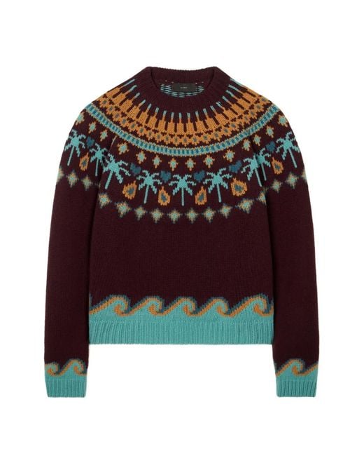 Alanui Red Sweet Winter Raglan-Sleeve Sweater