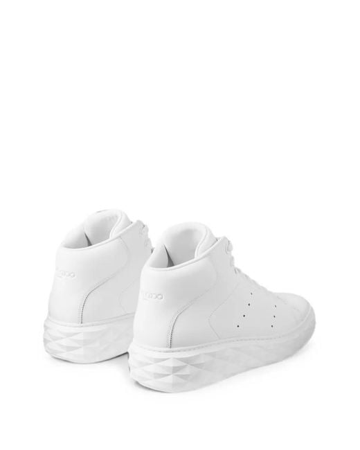 Jimmy Choo White Diamond Maxi Hi Sneakers for men