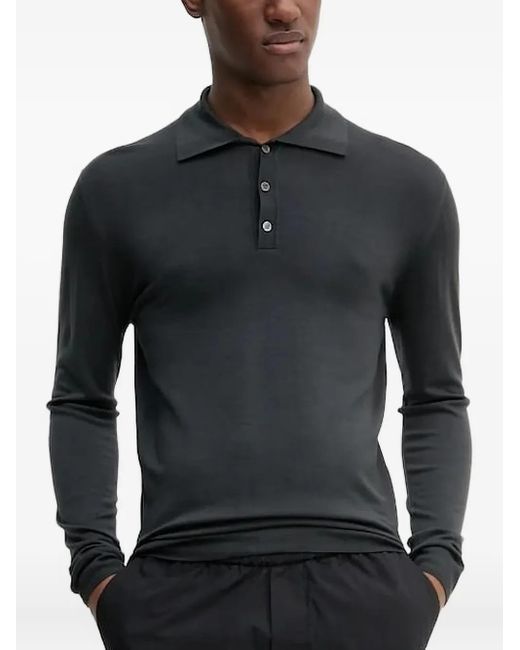 Polo de manga larga Barena de hombre de color Gray