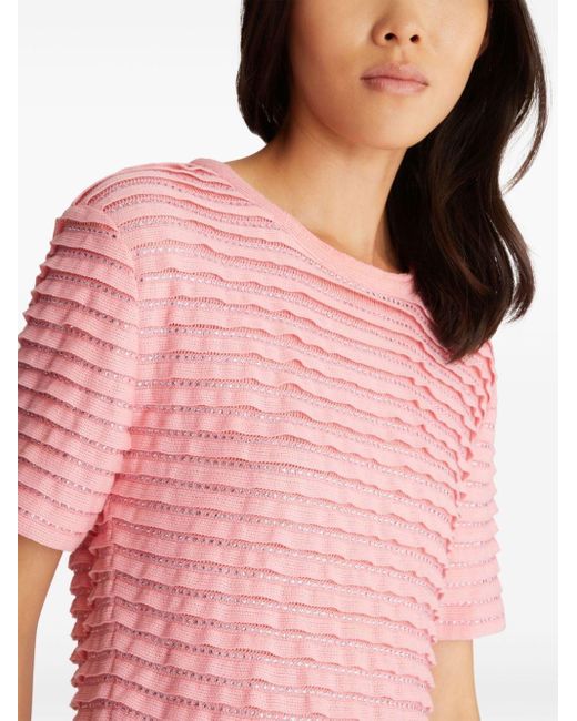 Ermanno Scervino Pink Studded Cotton T-shirt