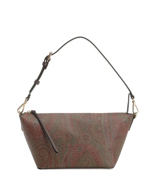 Etro Brown Schultertasche mit Paisley-Print