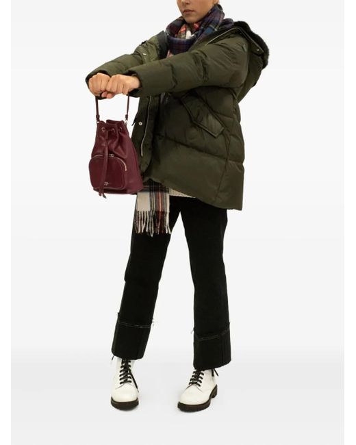 LA ROSE Purple Drawstring Zip Bucket Bag