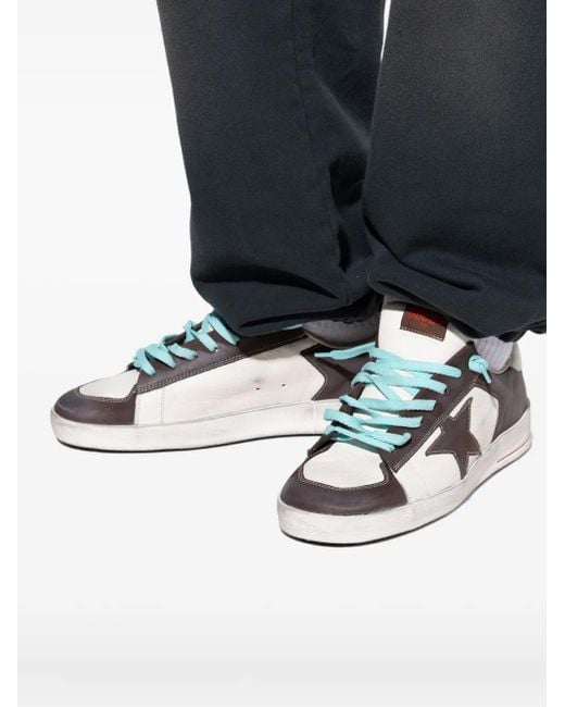 Baskets En Cuir À Détails D'Étoiles Golden Goose Deluxe Brand pour homme en coloris Natural