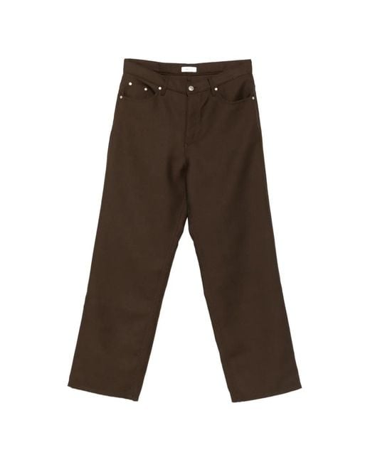 Sandro Brown Belt-Loop Pocket Trousers for men