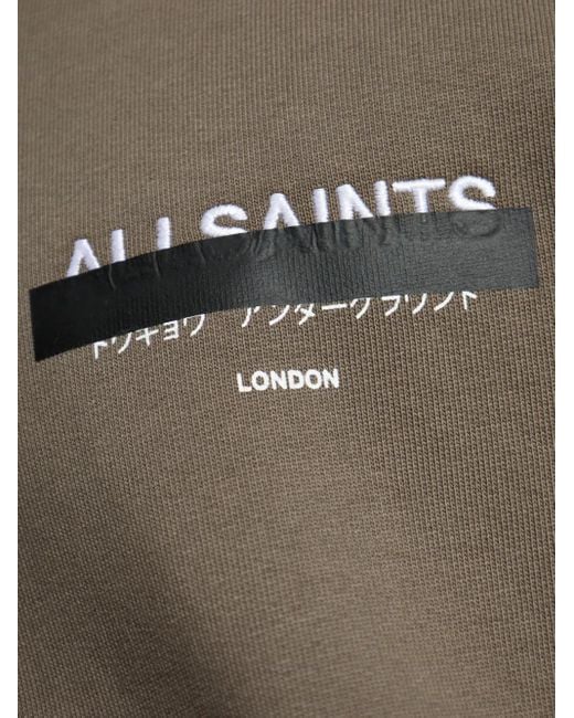 AllSaints Green Redact Hooded Sweater for men