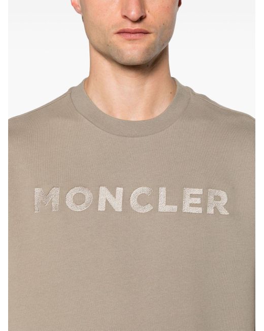 Moncler Green Girocollo Cotton Sweatshirt for men