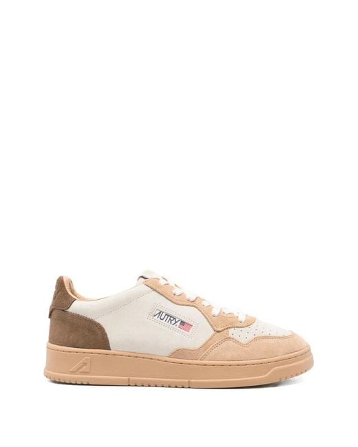 Autry Pink Peanut Leather Sneakers for men