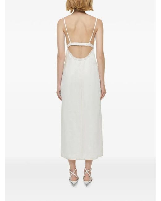 Jonathan Simkhai White Leah Crinkled-Effect Backless Midi Dress
