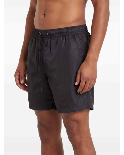 Mauna Kea Black Logo-Patch Swim Shorts for men