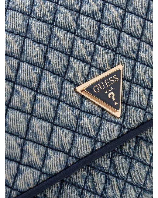 Guess Blue Giully Quilted Crossbody Bag