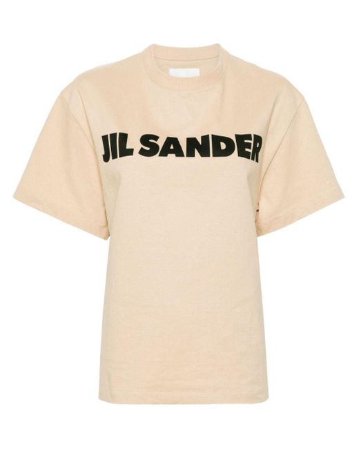 Camiseta con logo estampado Jil Sander de color Natural