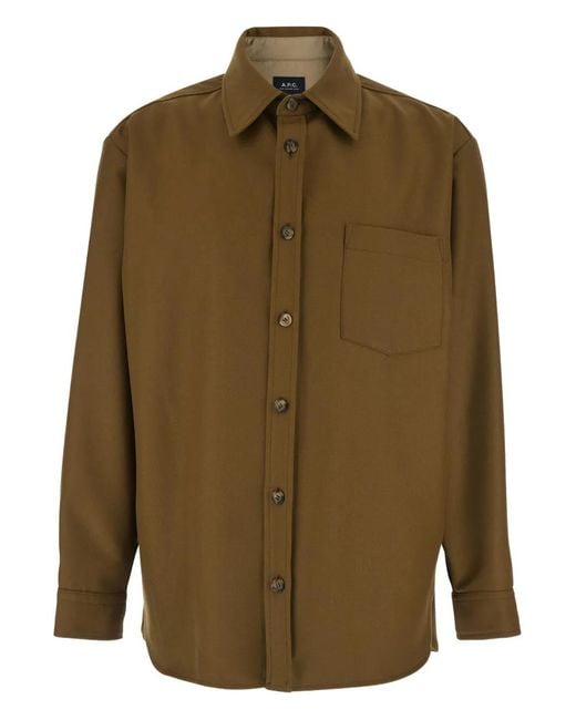 A.P.C. Green Malaury Shirt Jacket for men