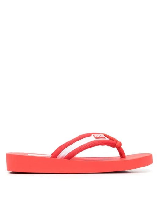 KENZO Red Gestreifte Flip-Flops