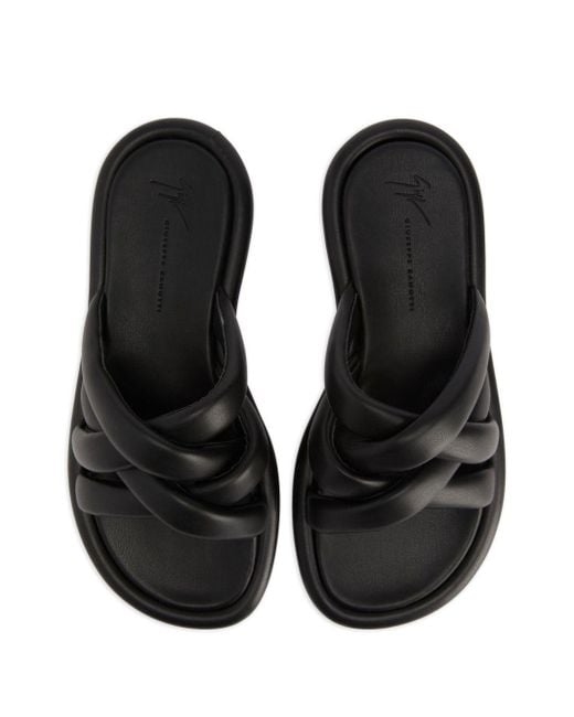 Giuseppe Zanotti Black Jacobseen Leather Sandals for men