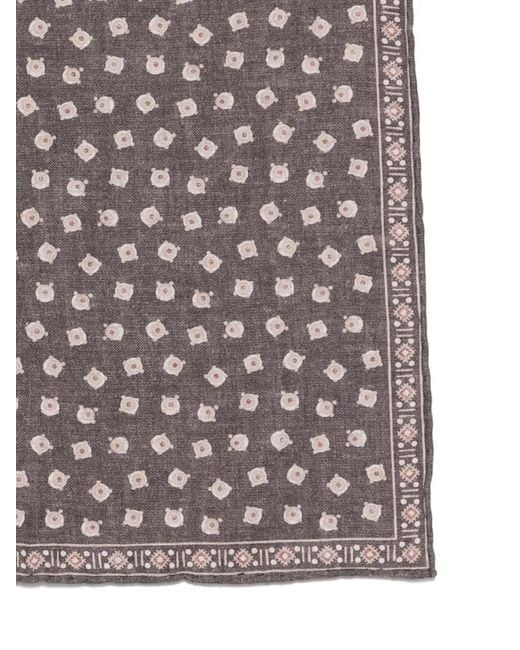 Eleventy Gray Patterned Handkerchief for men