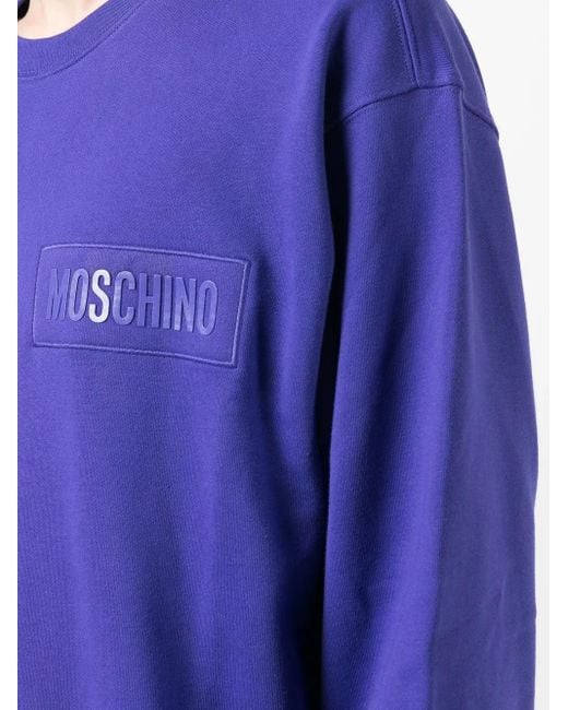 Moschino Blue Logo-Patch Sweatshirt for men