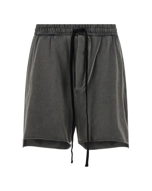 Thom Krom Gray Drawstring-Fastening Shorts for men